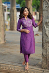 Pravya Wine Kurti Set (Set of 2)
