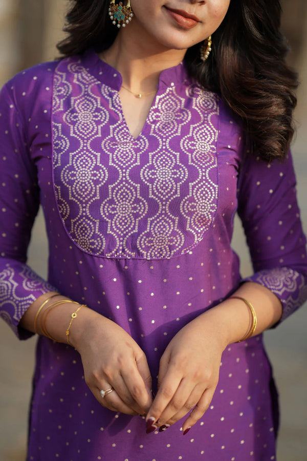 Pravya Wine Kurti Set (Set of 2)