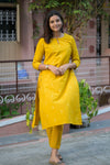 Pranjal Mustard Kurta Set