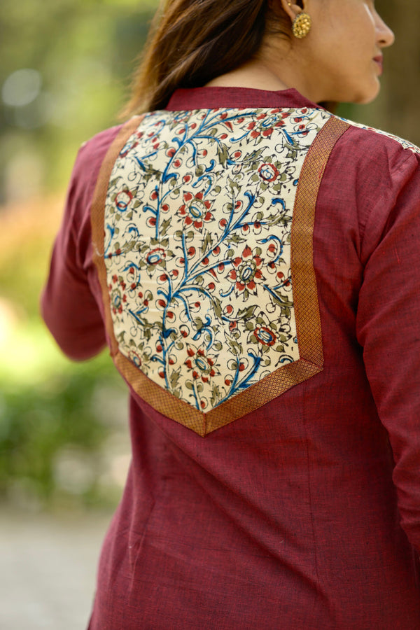 Hamsika White & Maroon