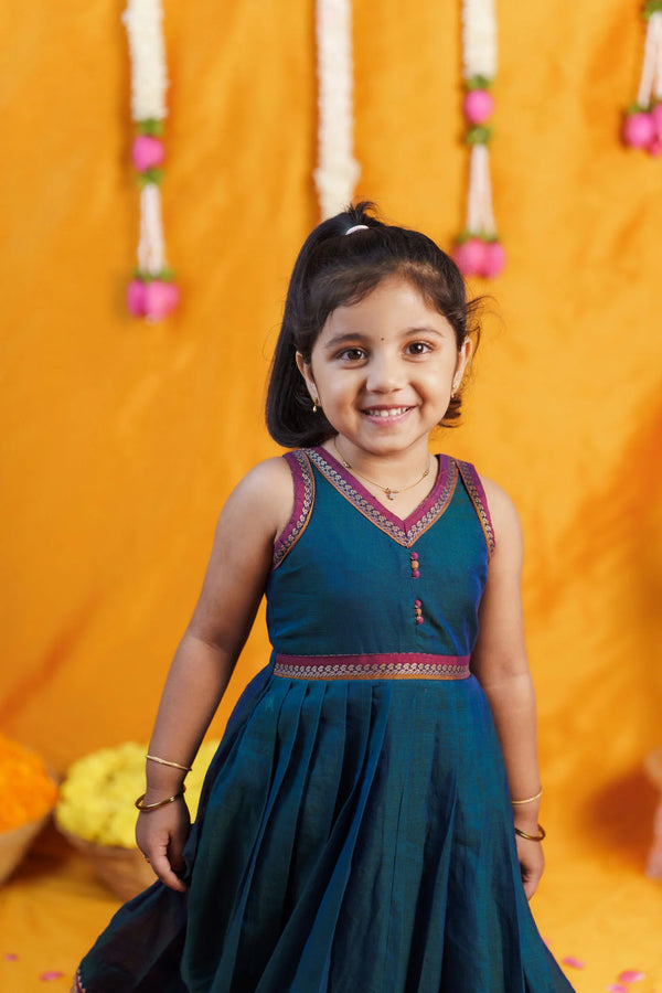 Geetanjali Teal Frock Mini