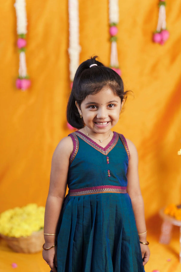 Geetanjali Teal Frock Mini