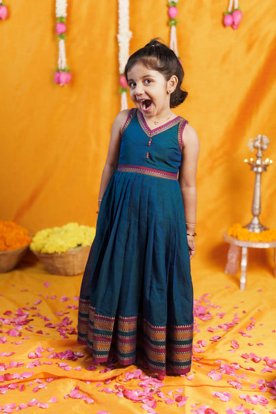 Geetanjali Teal Frock Mini