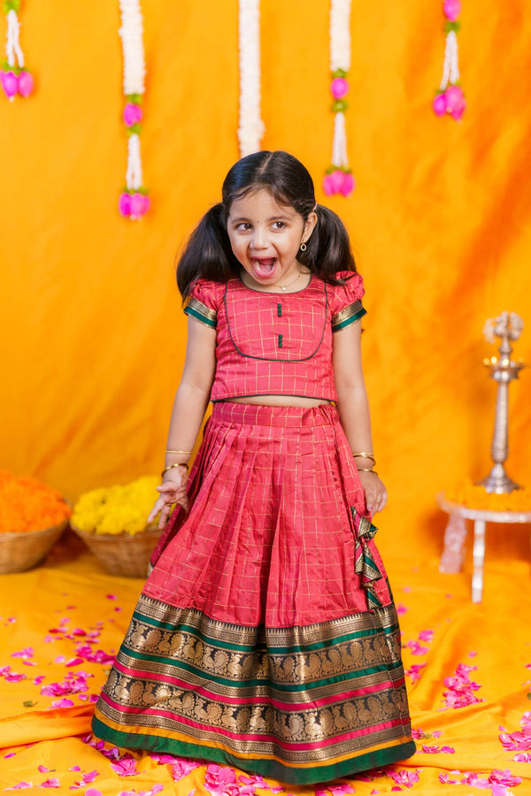 Bhavya Red Lehenga Mini (Set of 2)