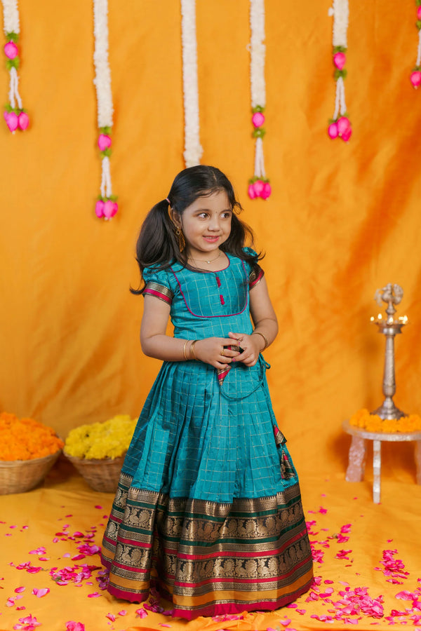 Bhavya Teal Blue Lehenga Mini (Set of 2)