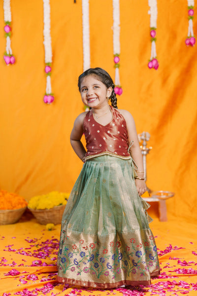 Gargi Mint Green Lehenga Mini (Set of 2)