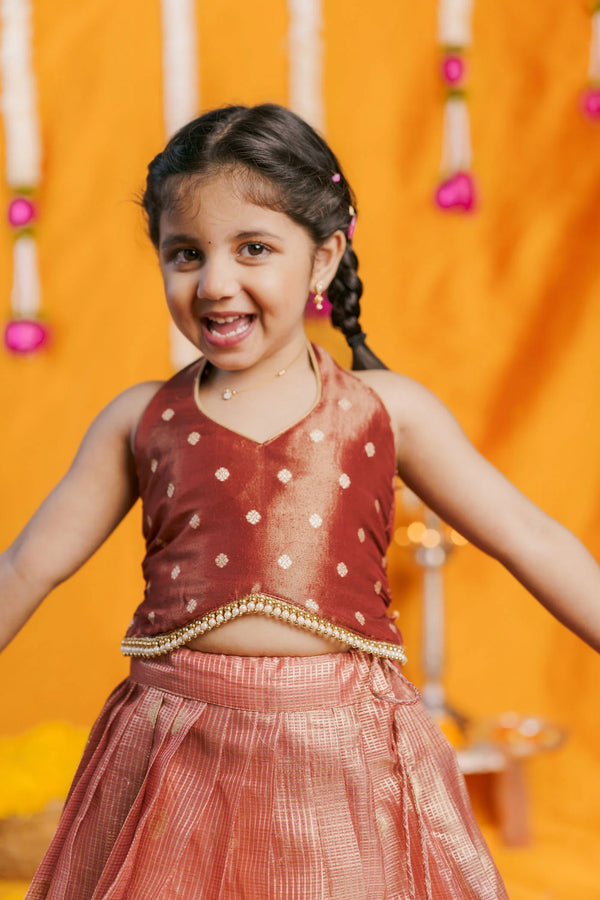 Gargi Peach Lehenga Mini (Set of 2)