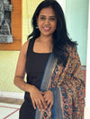 Dharvi Black With Mustard & Blue Kalamkari dupatta