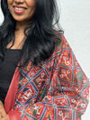 Dharvi Black With Maroon Patola Printed Chanderi Dupatta