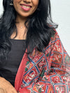 Dharvi Black With Maroon Patola Printed Chanderi Dupatta
