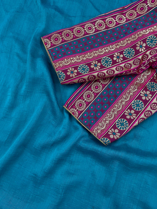 Pratiksha Magenta Brocade Blue