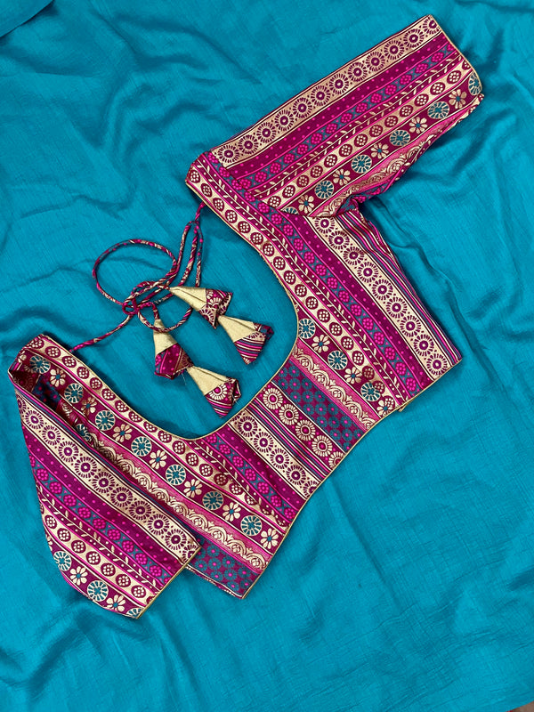 Pratiksha Magenta Brocade Blue
